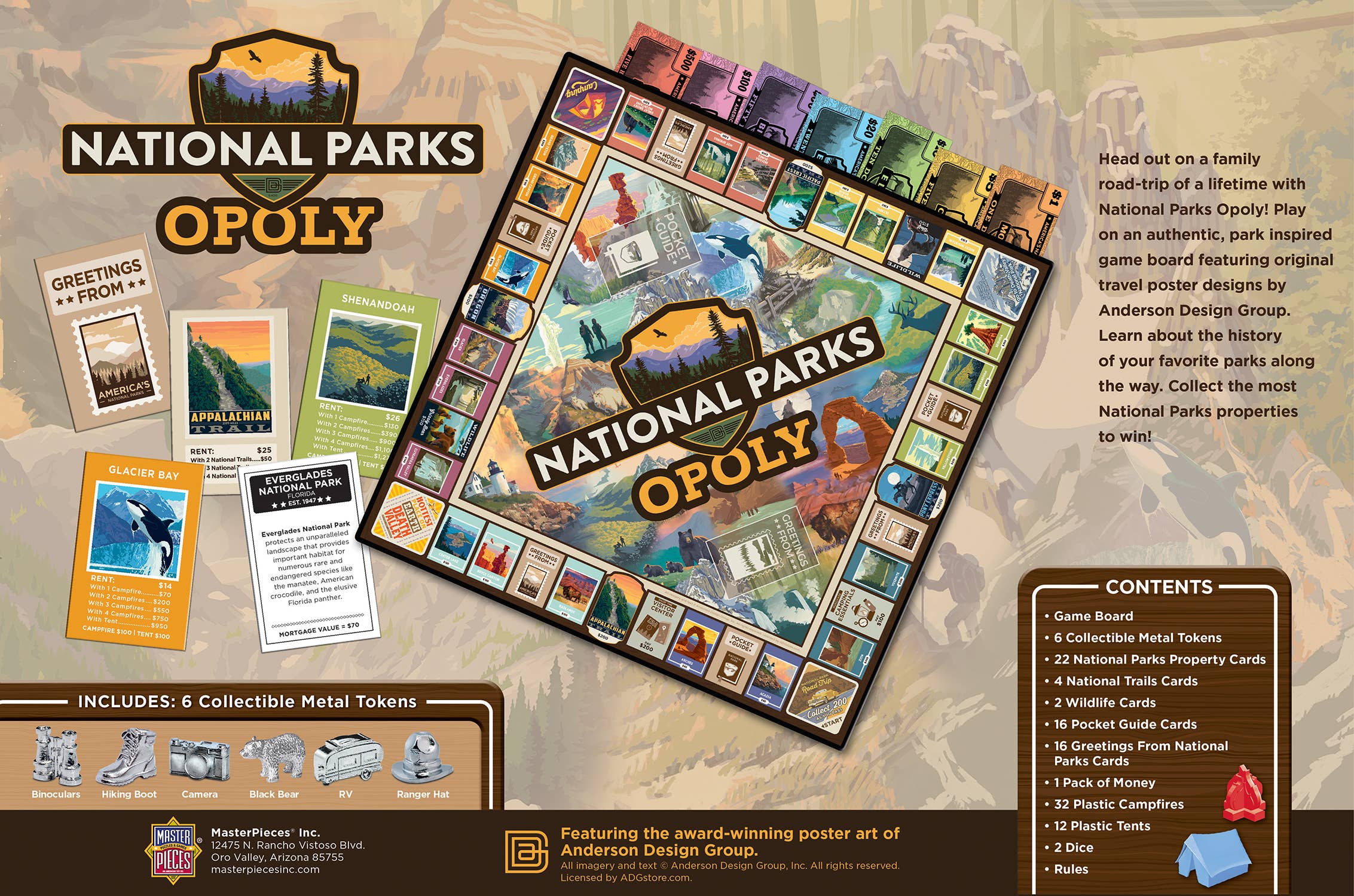 Masterpieces Puzzles - Vente Jeux de société - Jeu de plateau National Parks Opoly2
