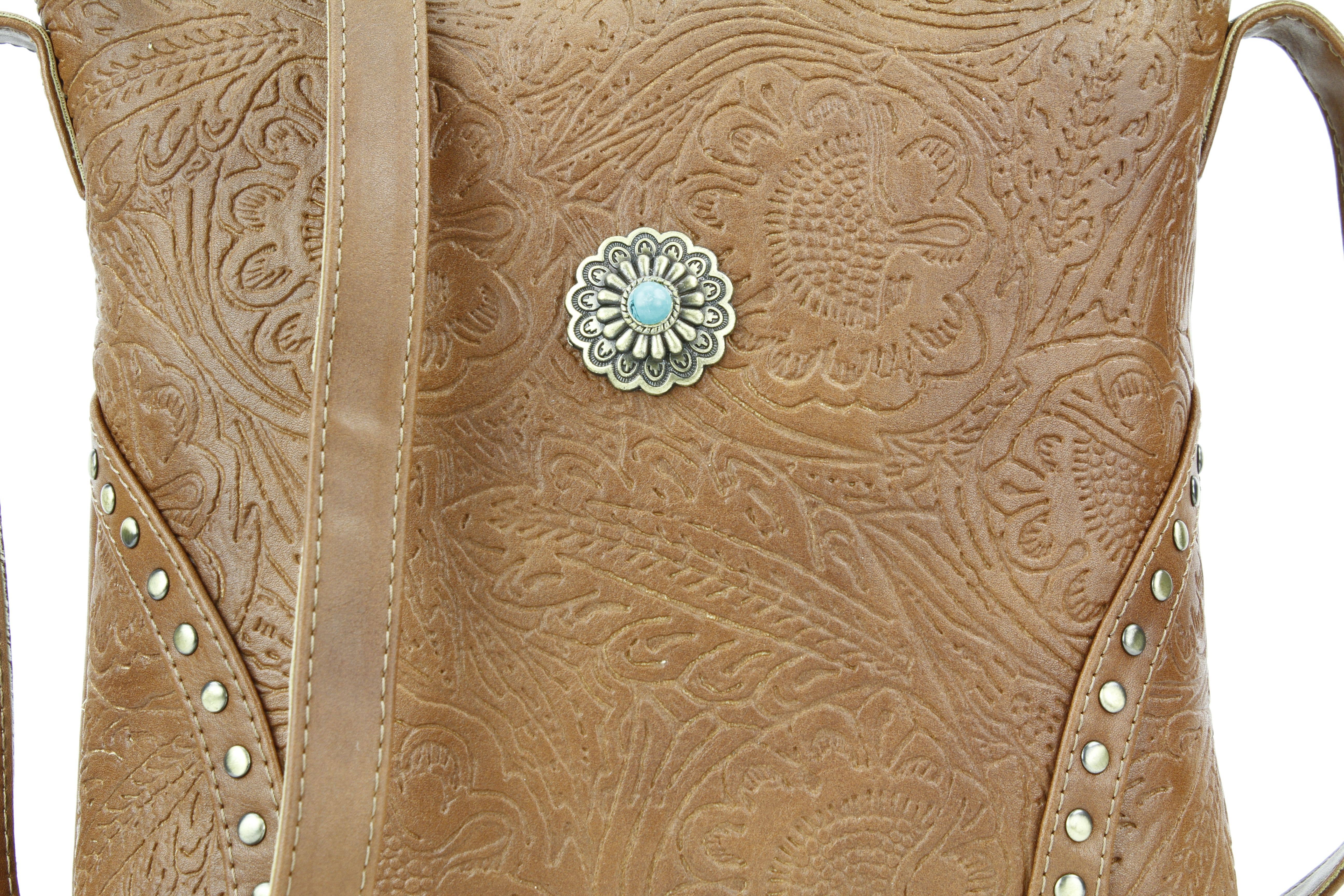 Leather Impressions Inc – Engroshandel Messenger bag – Kvinder – Vegansk læder filigran messenger med concho RMHB 40 250416