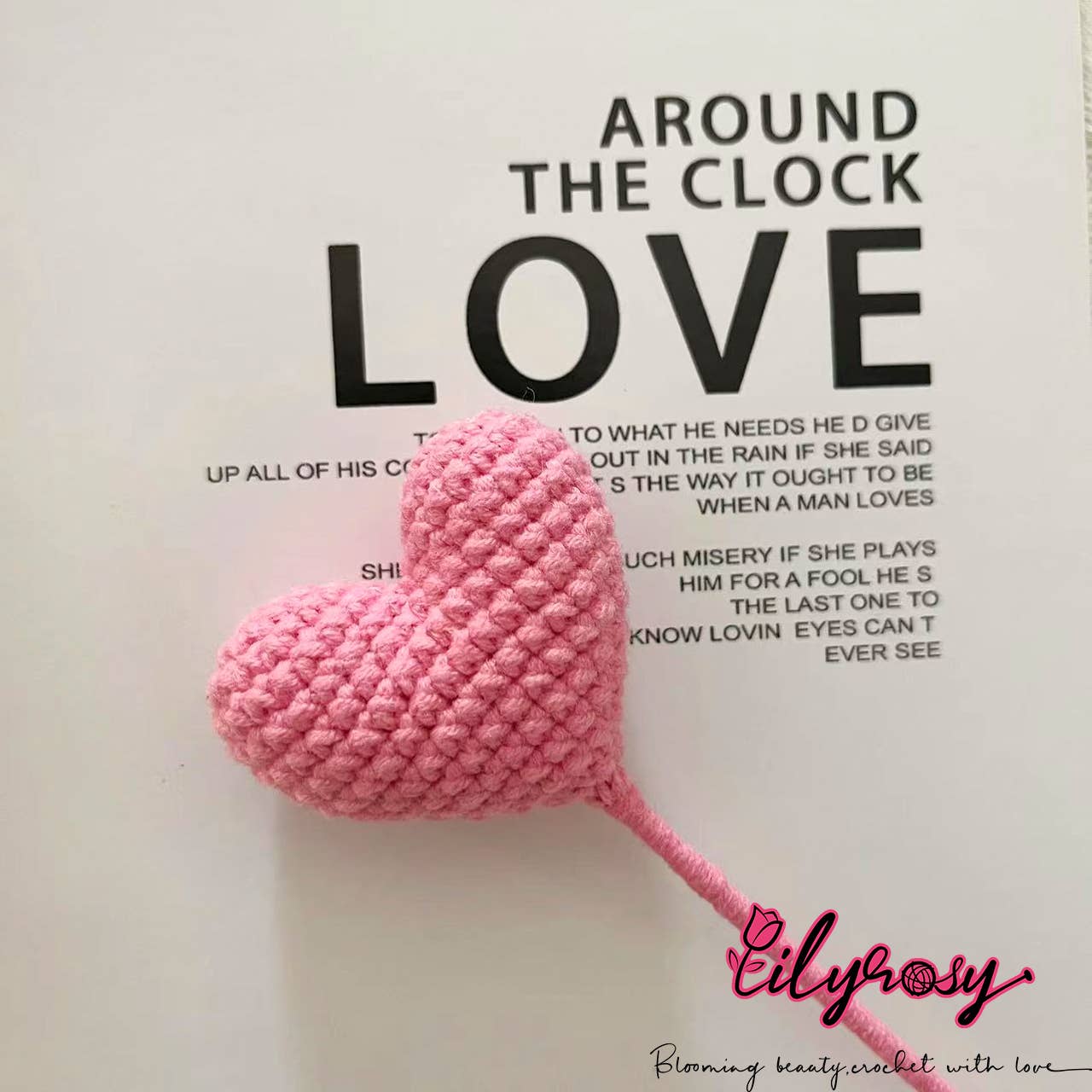 Lilyrosy（Duty free) – Flores artificiais por atacado – Lilyrosy Coração em Crochê, Presentes Artesanais7