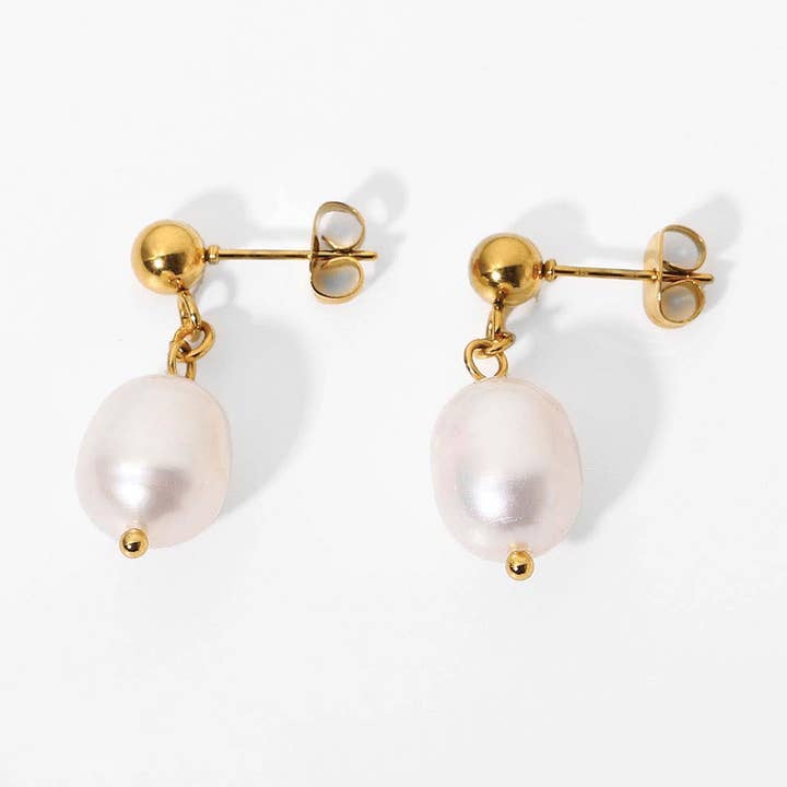 Chunky 18K Gold Freshwater Earrings for wholesale by Elk & Bloom