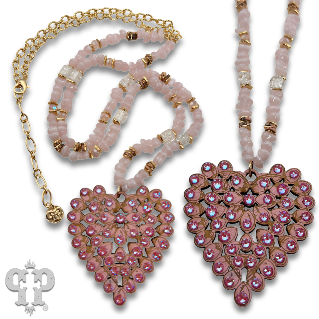 Pink Panache Brands - Wholesale Pendant/Charm Necklace - Laser cut rhinestone heart necklace6