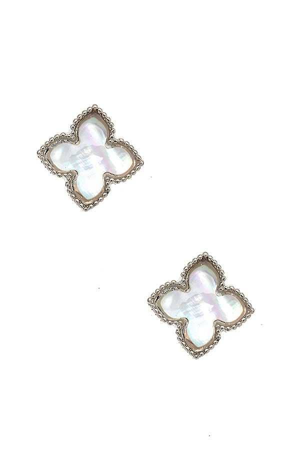 anbfashion - Wholesale Stud/Post Earrings - FOUR PETAL FLOWER POST EARRING 5427