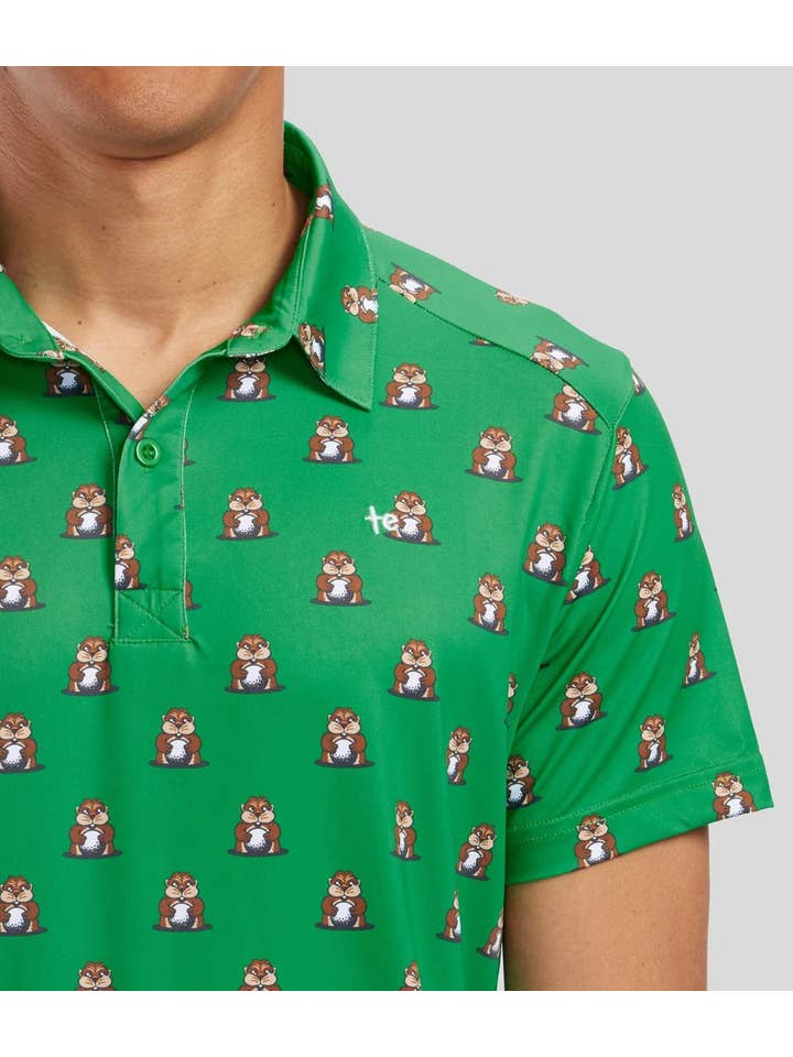 Tipsy Elves - Vendita all'ingrosso Polo - Uomo - Maglietta Polo Golpher Golf Gopher - Abbigliamento da Golf Divertente per Uomo2