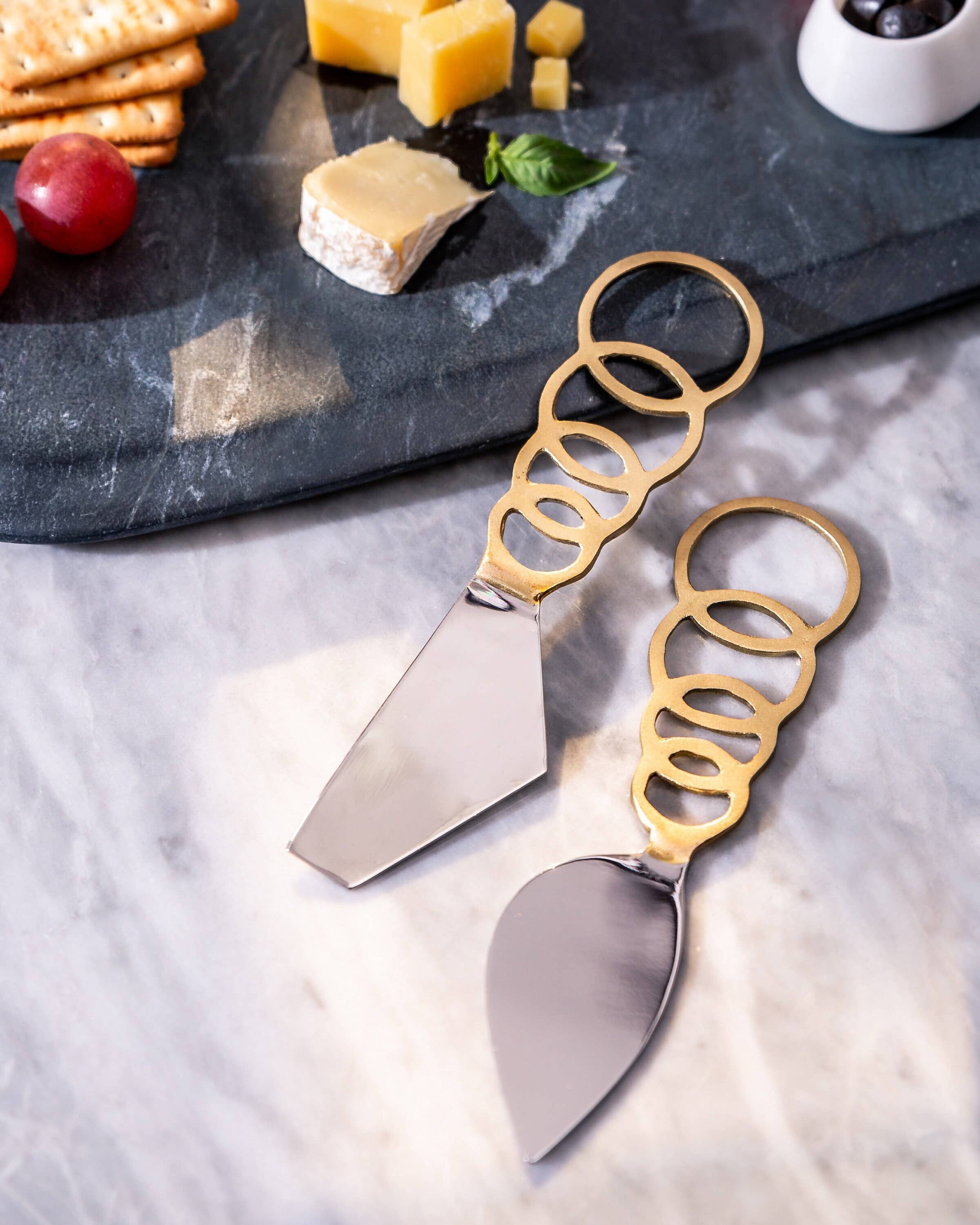 Serein Wellness - Wholesale Cheese Spreader - Cheese Knife Set - 2 Pieces Luxury Charcuterie Knives0