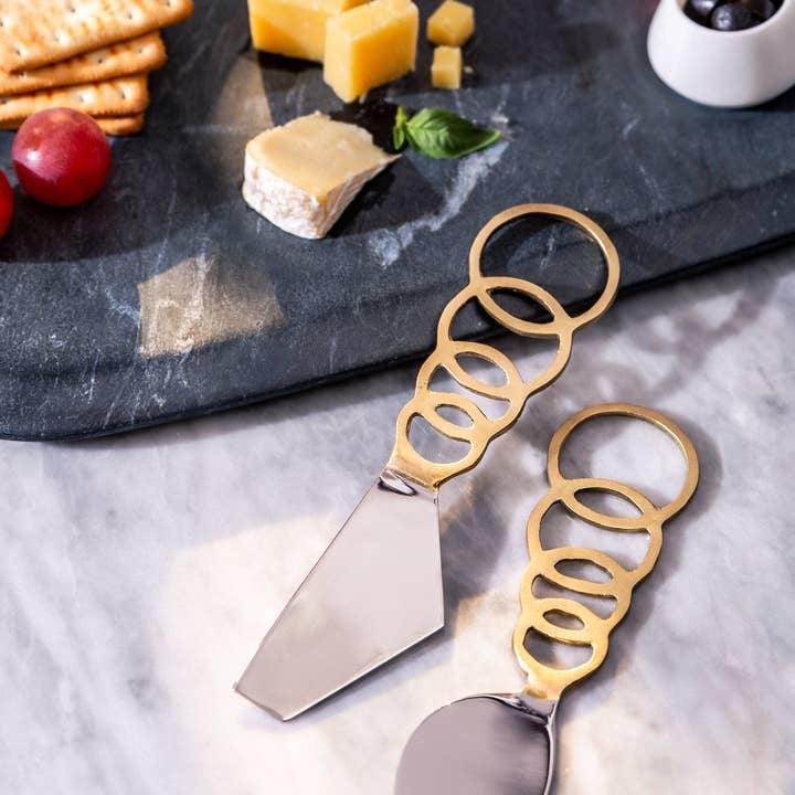 Serein Wellness - Wholesale Cheese Spreader - Cheese Knife Set - 2 Pieces Luxury Charcuterie Knives0