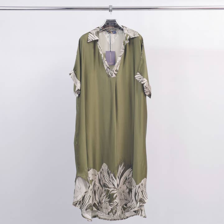 Cecile Wang - Vente Robe – femme - Robe en satin imprimé motif floral KD6917VS-42