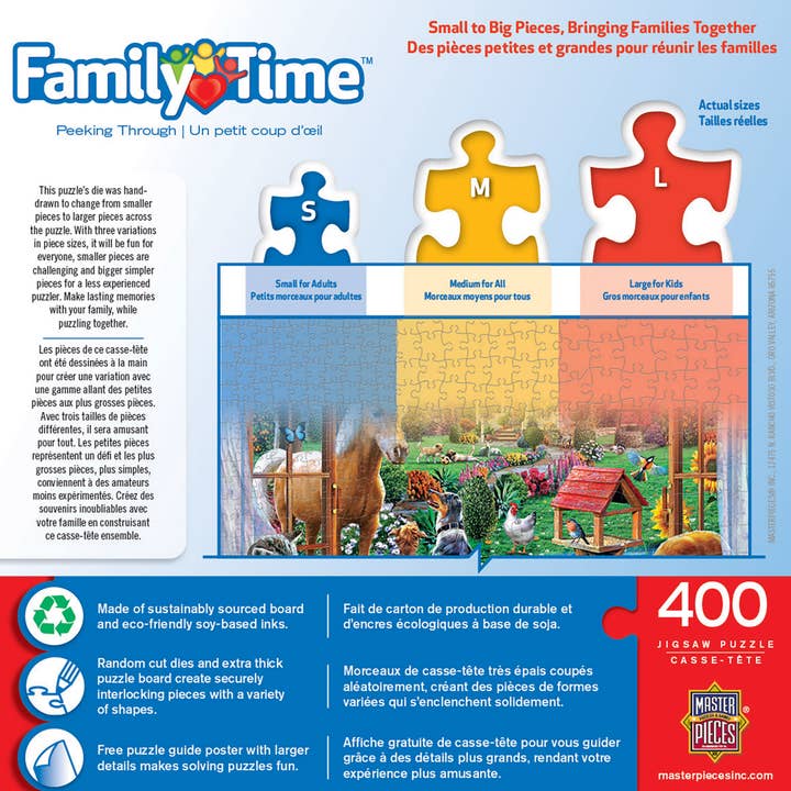 Masterpieces Puzzles - Wholesale Puzzle - Kids - Family Time - Peeking Through 400 Piece Puzzle