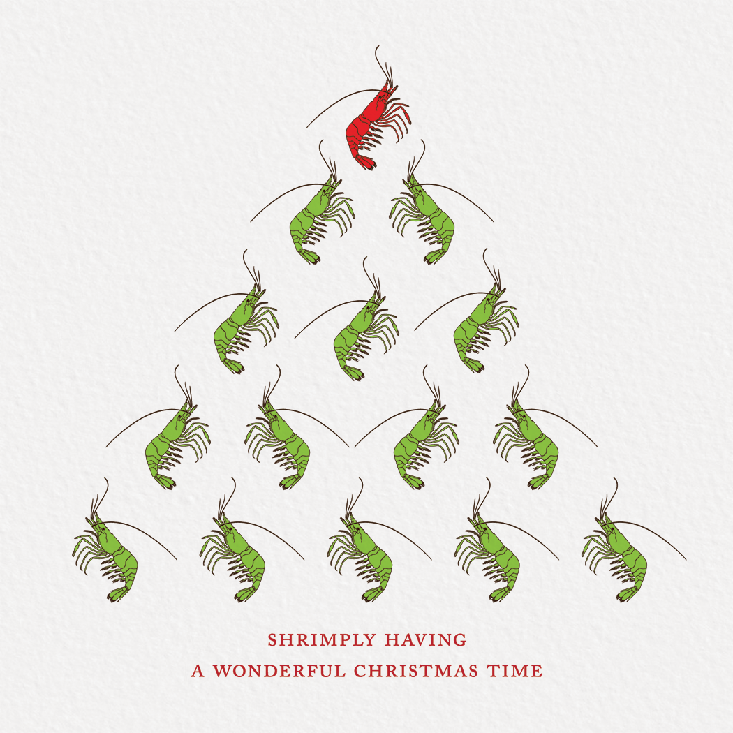 Ampersand M Studio - Wholesale Christmas Card - Shrimply Having Wonderful Christmas Greeting Card1