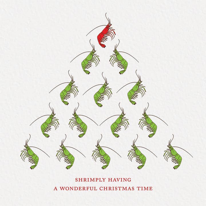 Ampersand M Studio - Wholesale Christmas Card - Shrimply Having Wonderful Christmas Greeting Card1
