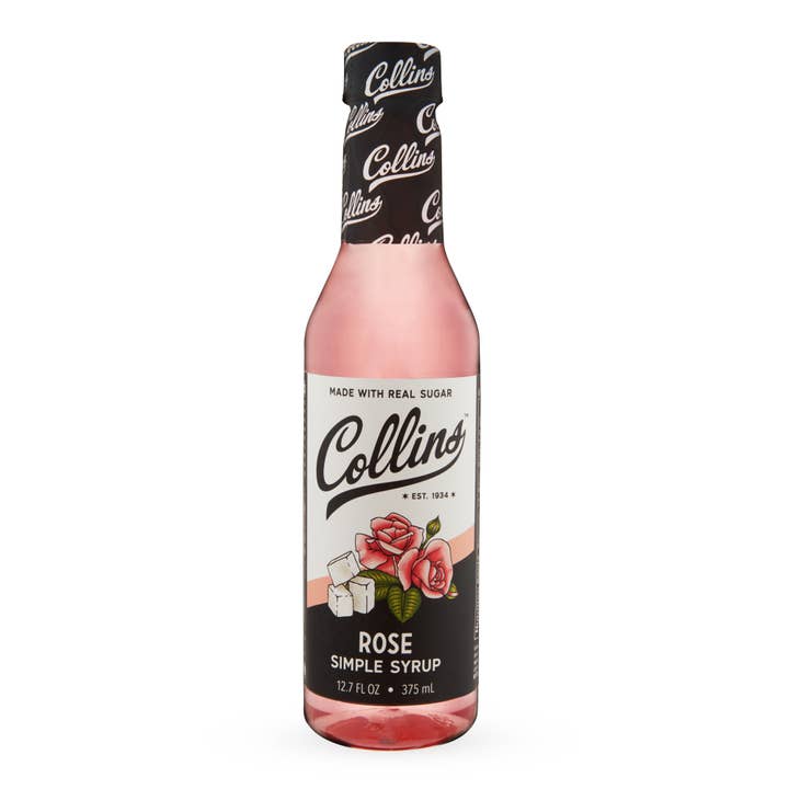 Real Sugar Rose Cocktail Simple Syrup 12.7 oz for wholesale by Collins