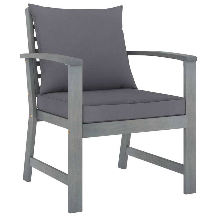 Grey 5 Piece Garden Lounge Set with Cushion Solid Acacia Wood Gray for wholesale on Faire3