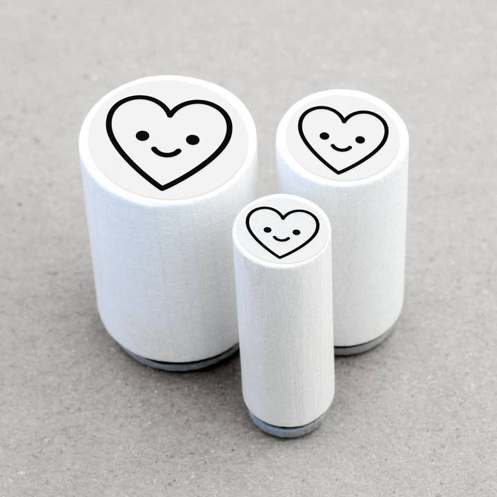 Merry and Bright - Wholesale Rubber/Decorative Stamp - Happy heart mini stamp1
