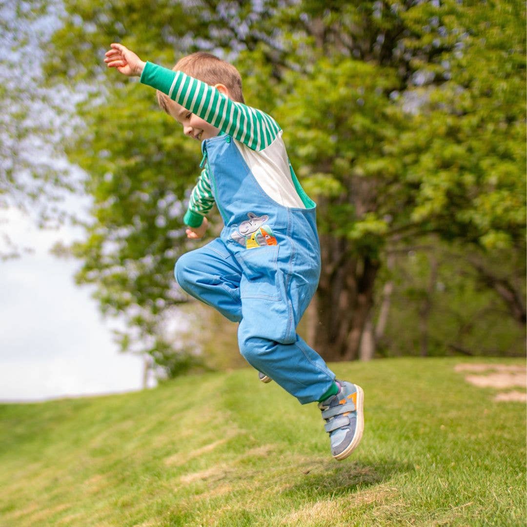 Ducky Zebra: Sustainable Kids' Clothes - Wholesale Overalls - Kids - 'More Moor!' Organic Cotton Kids Dungarees6