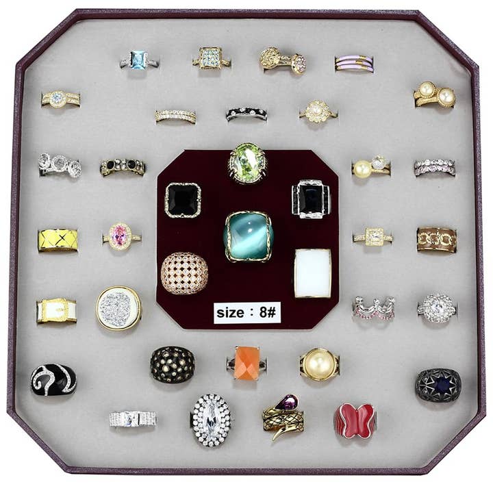 VK-010-SIZE8 - Assorteret Messing Ring med Diverse i Assorteret for engroshandel hos Alamode