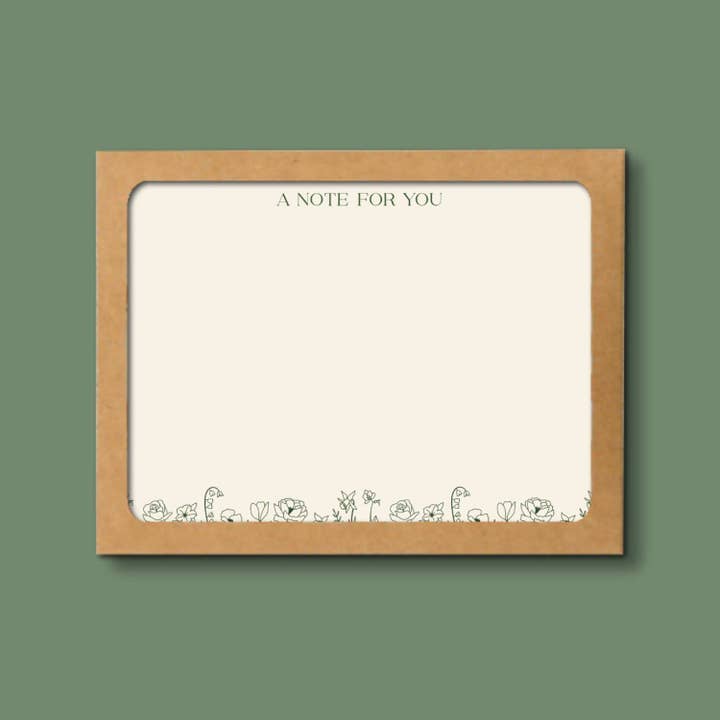 Green Floral Note Cards Boxed Set with Envelopes for wholesale by Shop Like You Live Here