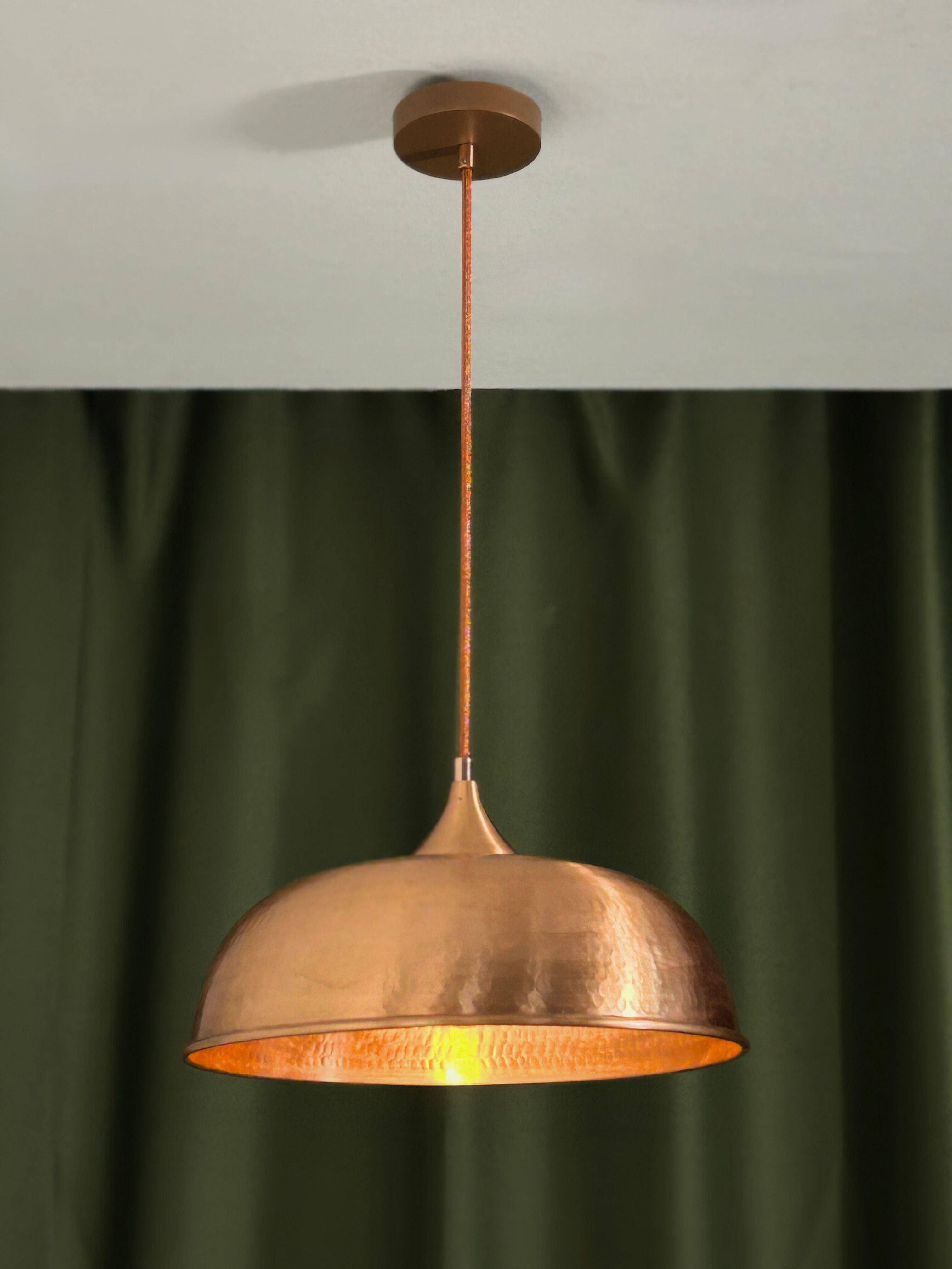 ALFIQ Copper – Engroshandel Lysekrone/pendellampe – Mat kobber håndlavet pendellampe | Hamret kobber loftsbelysning | *Belysningsarmaturer inkluderet* (Kopi)4