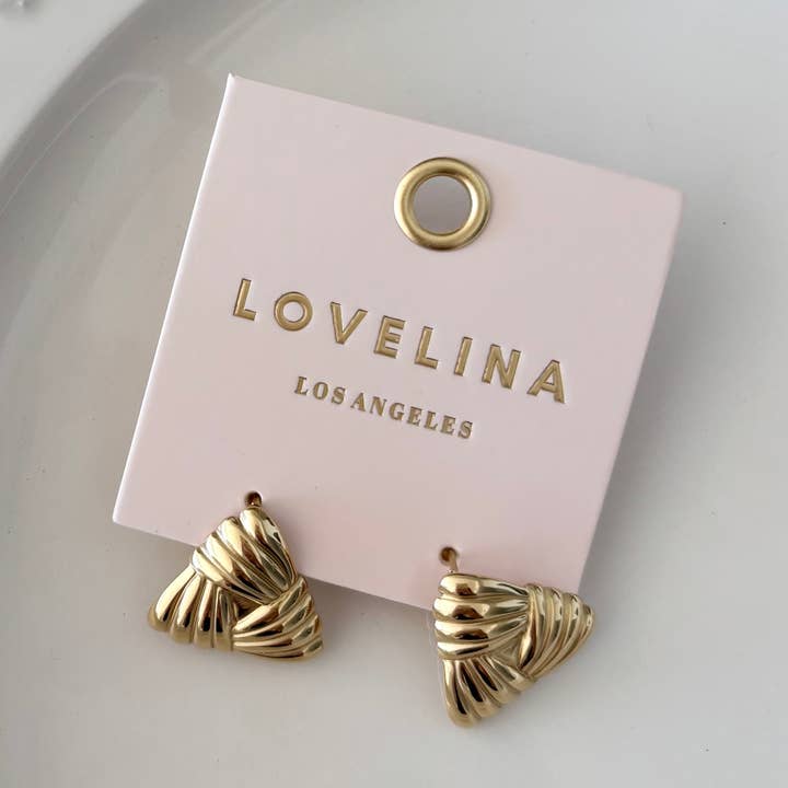 18k plated Triangle Vintage Earrings (ETROA) for wholesale by LoveLina