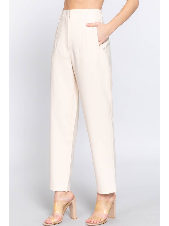 Active Basic | Active USA - Wholesale Pants - Women's - High Waist Pintuck Detail Long Pants23