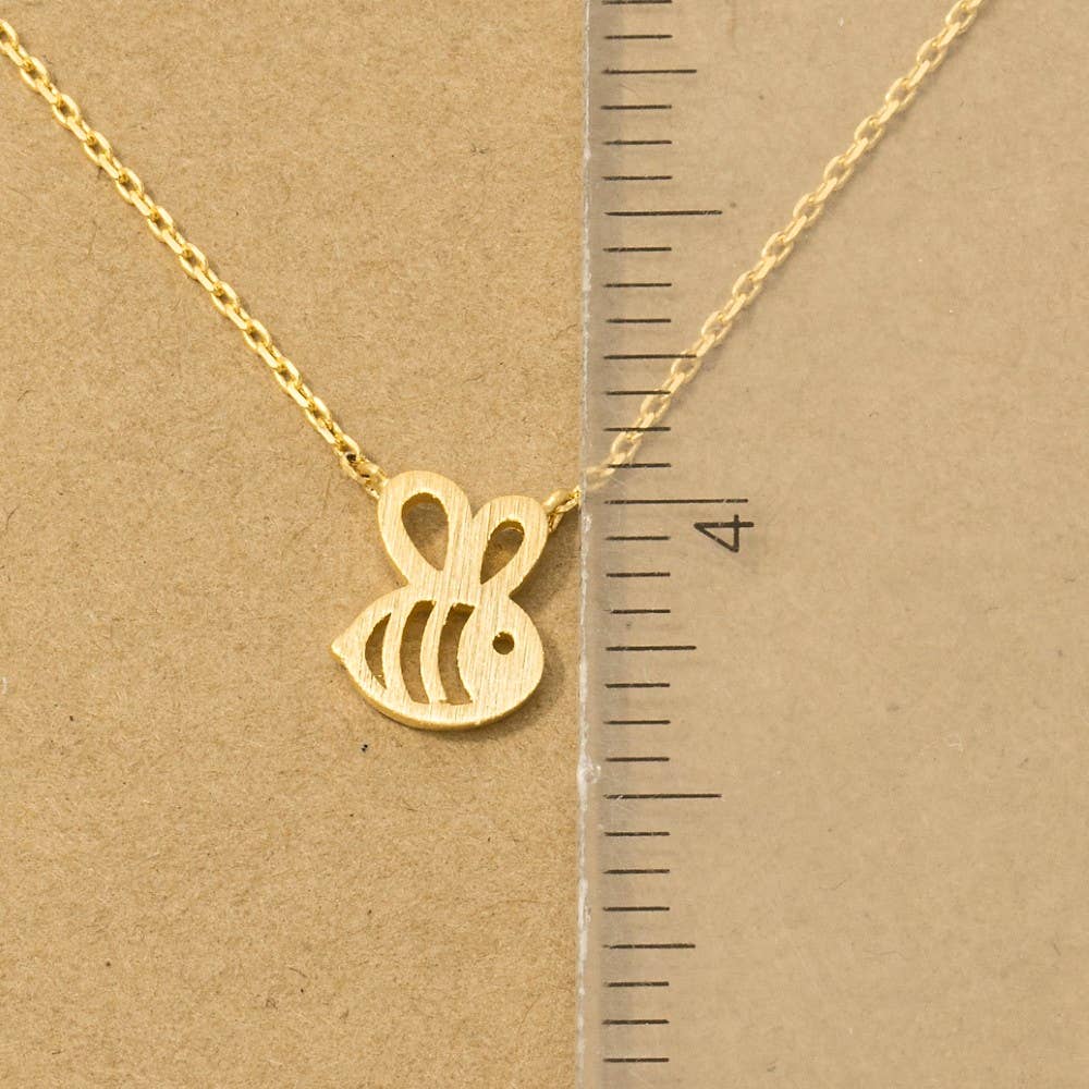 Fame Accessories - Wholesale Pendant/Charm Necklace - Gold Dipped Bumblebee Pendant Necklace3