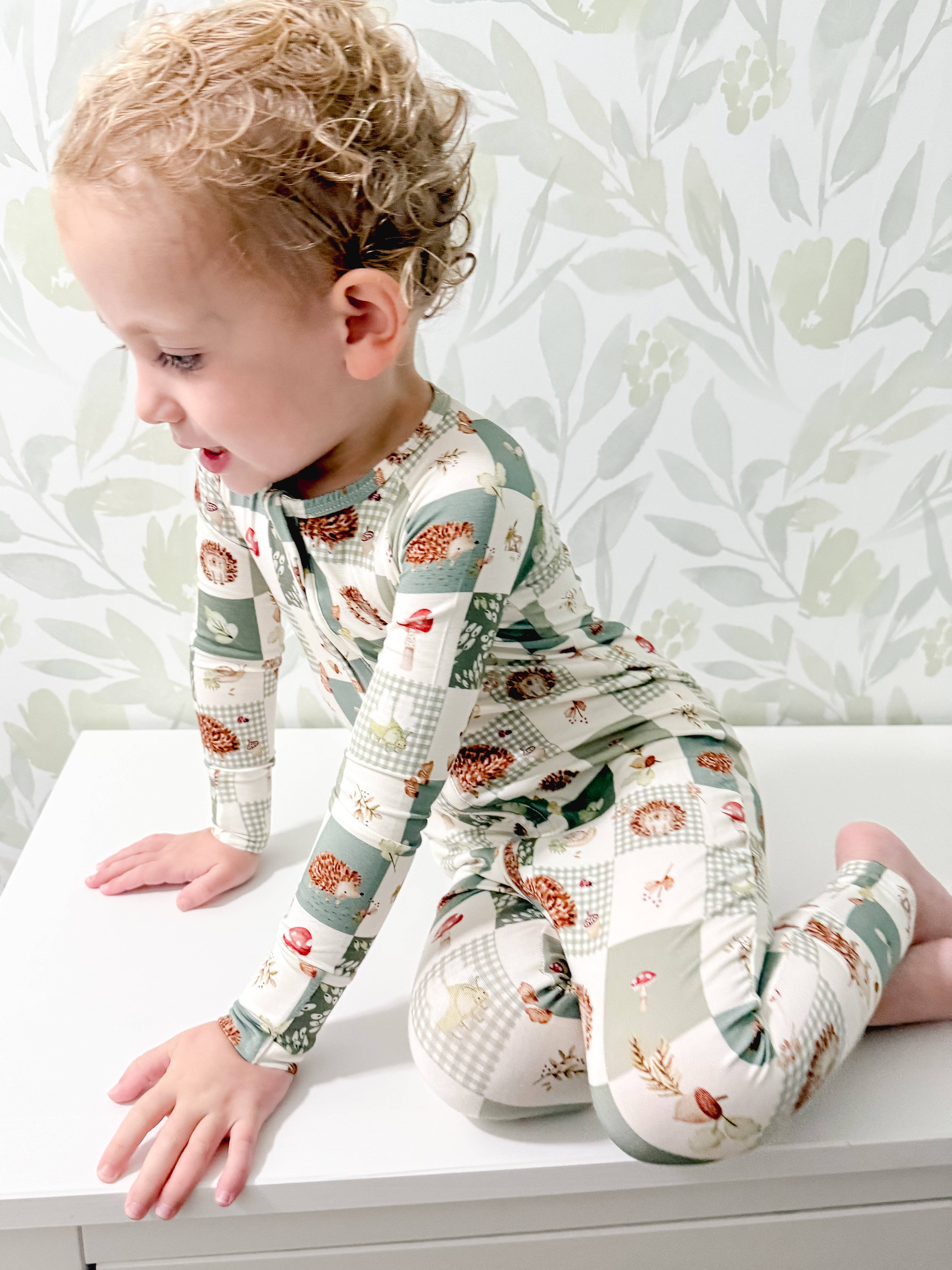 Little Joy Co. - Vendita all'ingrosso Pigiamino - Neonati - Pigiama Zippy in Bambù Harvest Hedgehogs9