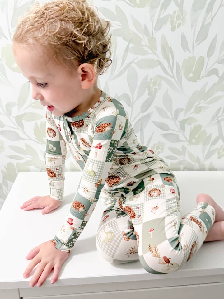 Little Joy Co. - Vendita all'ingrosso Pigiamino - Neonati - Pigiama Zippy in Bambù Harvest Hedgehogs9