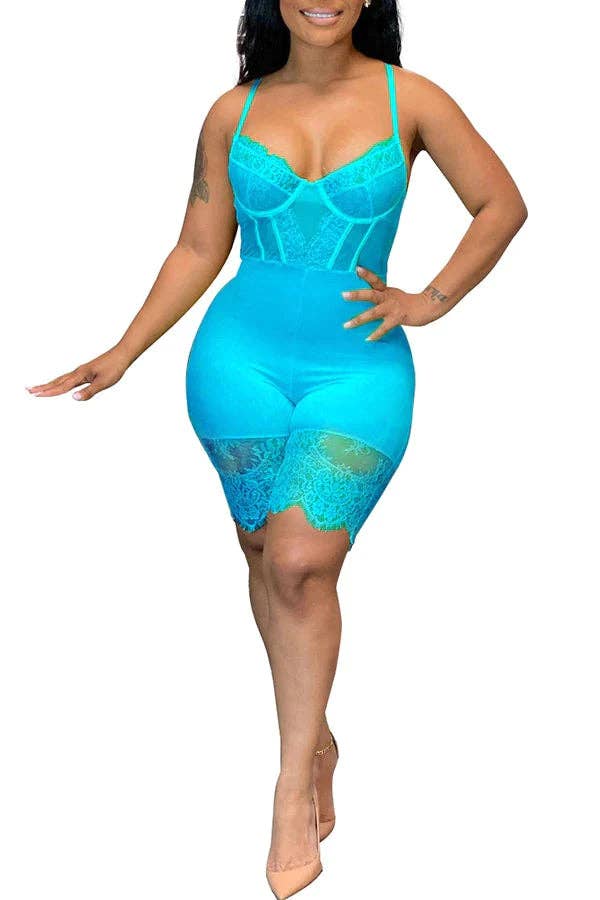 MB Fashion Wholesale - Wholesale Jumpsuit - Women's - MB FASHION Lace Romper with Detailing and Adjustable 5251R 10