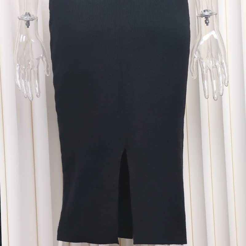 Sweetkama - Wholesale Top & Skirt Set - Women's - Solid Color Top & Skirt 2PCS Kintted Set Sweater Set HL730014