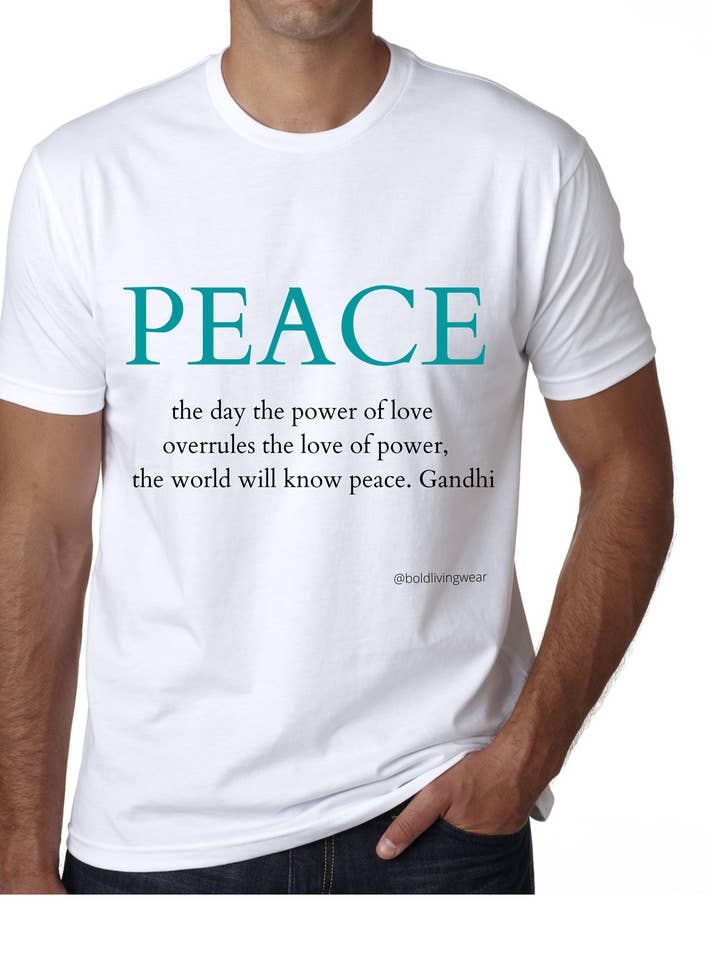 Peace by Gandhi for wholesale by Bold Living Wear