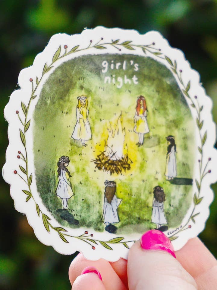 Girls Night Sticker for wholesale by Art By Elowyn