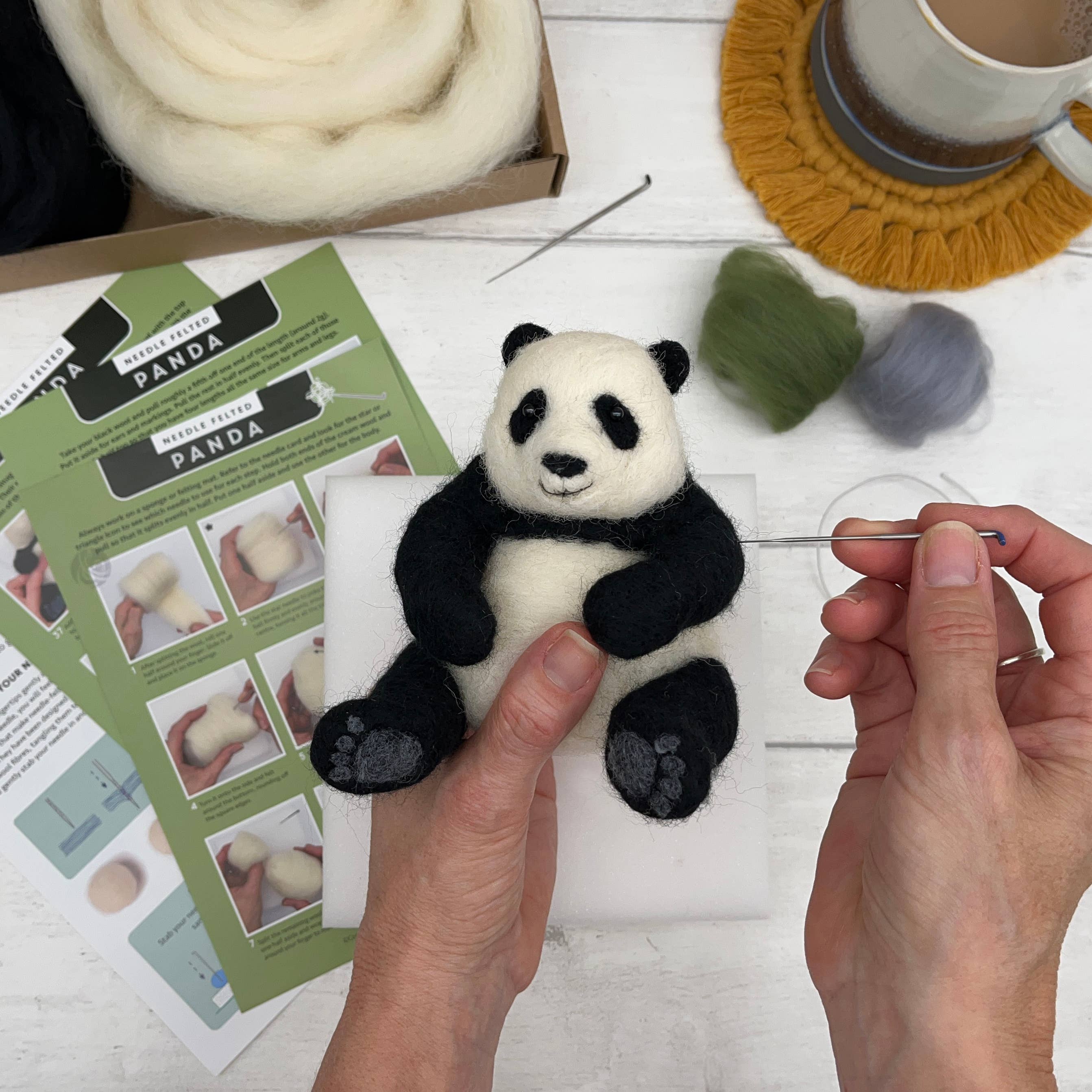 Bergin & Bath – wholesale Craft sewing kit – Needle Felting Kit - Panda - make your own giant panda5