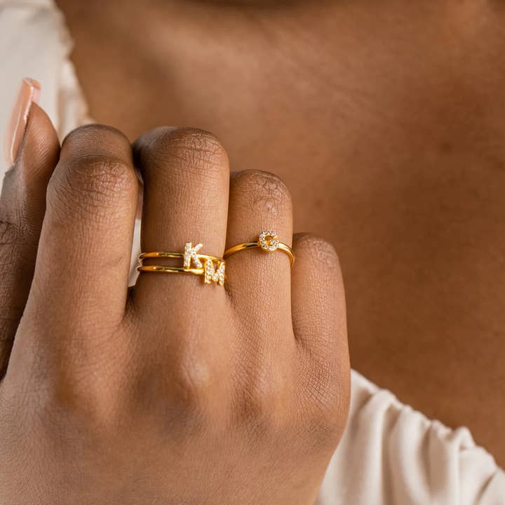 Brenda Grands Jewelry - Wholesale Band/Stacked Ring - Initial Rings (Adjustable)