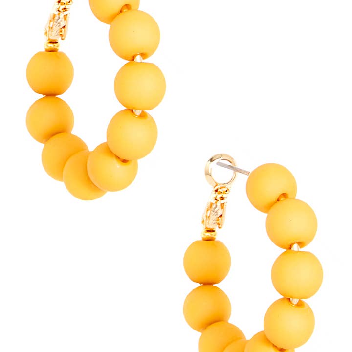 ZENZII Jewelry - Wholesale Hoop Earrings - Small Matte Beaded Resin Hoop Earring Jewelry2