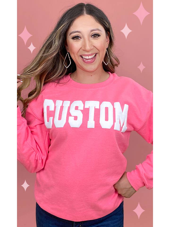 Sugar Stitch - Wholesale Graphic Sweatshirt - Women's - Custom Magic Puff Big Letter Sweatshirt