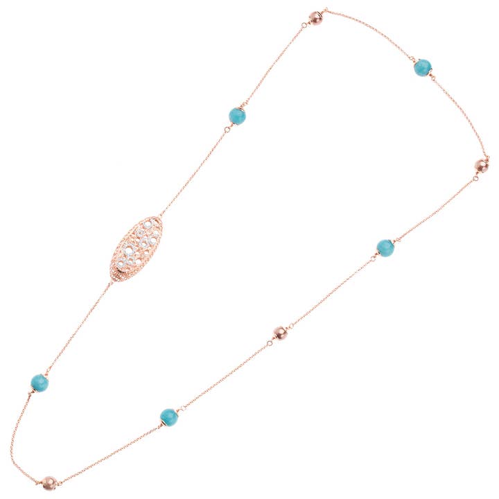 Halskette aus Bronze mit silbernem Glitzer für den Großhandel von Ottaviani