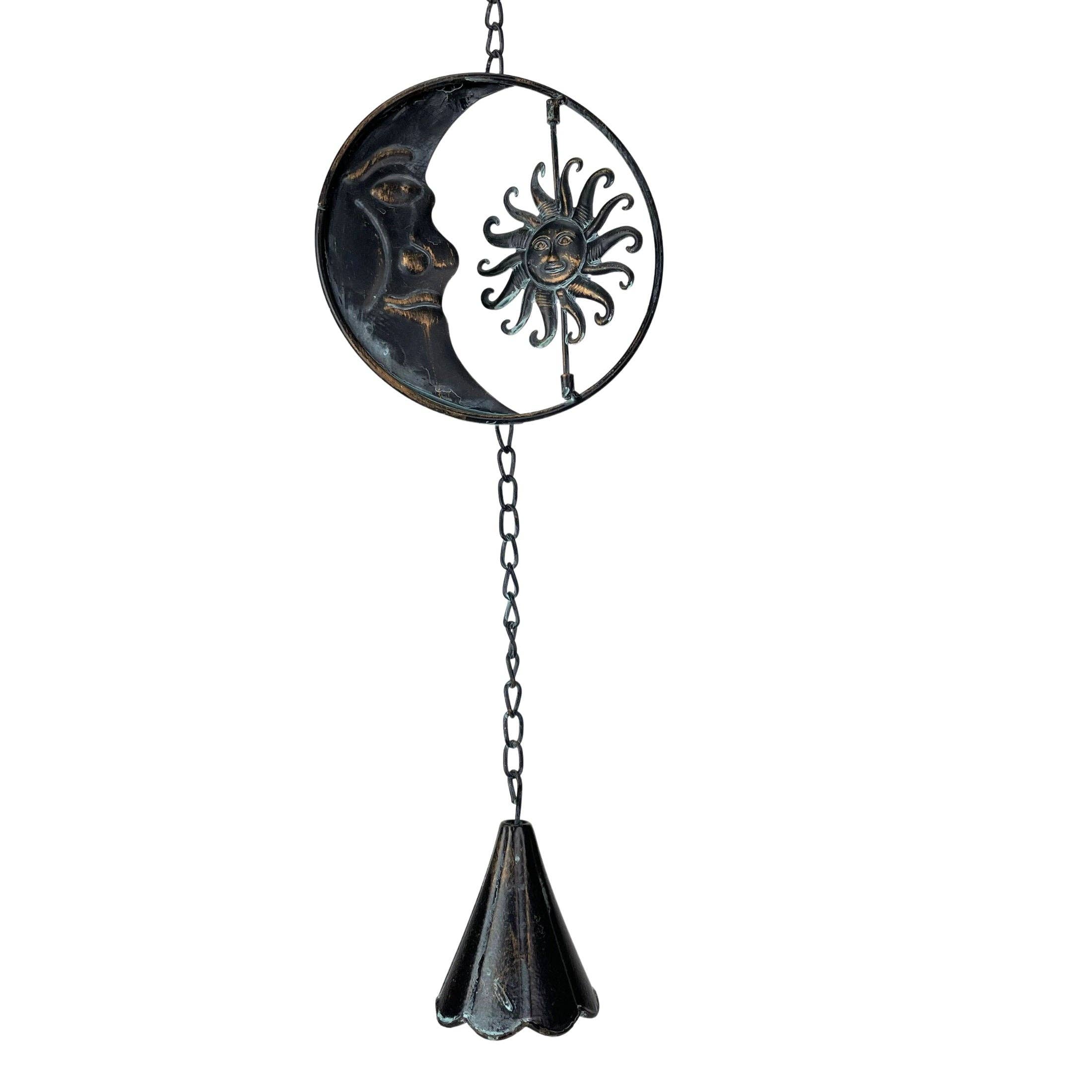 Zeckos - Wholesale Outdoor Ornament/Decor - 80-Inch Metal Rain Chain with Celestial Crescent Moon & Sun17