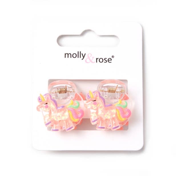 Inca UK - Wholesale Hair Clip - Kids - Card of 2 motif mini clamps. 2cm3