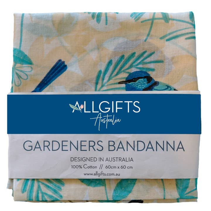 Allgifts Australia - Wholesale Bandana – Women's - Cotton Scarf/Gardeners Bandanna - Blue Wren2