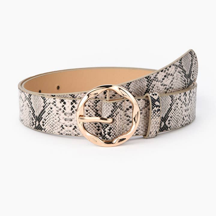 NINEXIS - Wholesale Belt - Women's - CWABE0384_SNAKE PRINT LEOPARD ZEBRA PRINT MILK PRINT BELT1