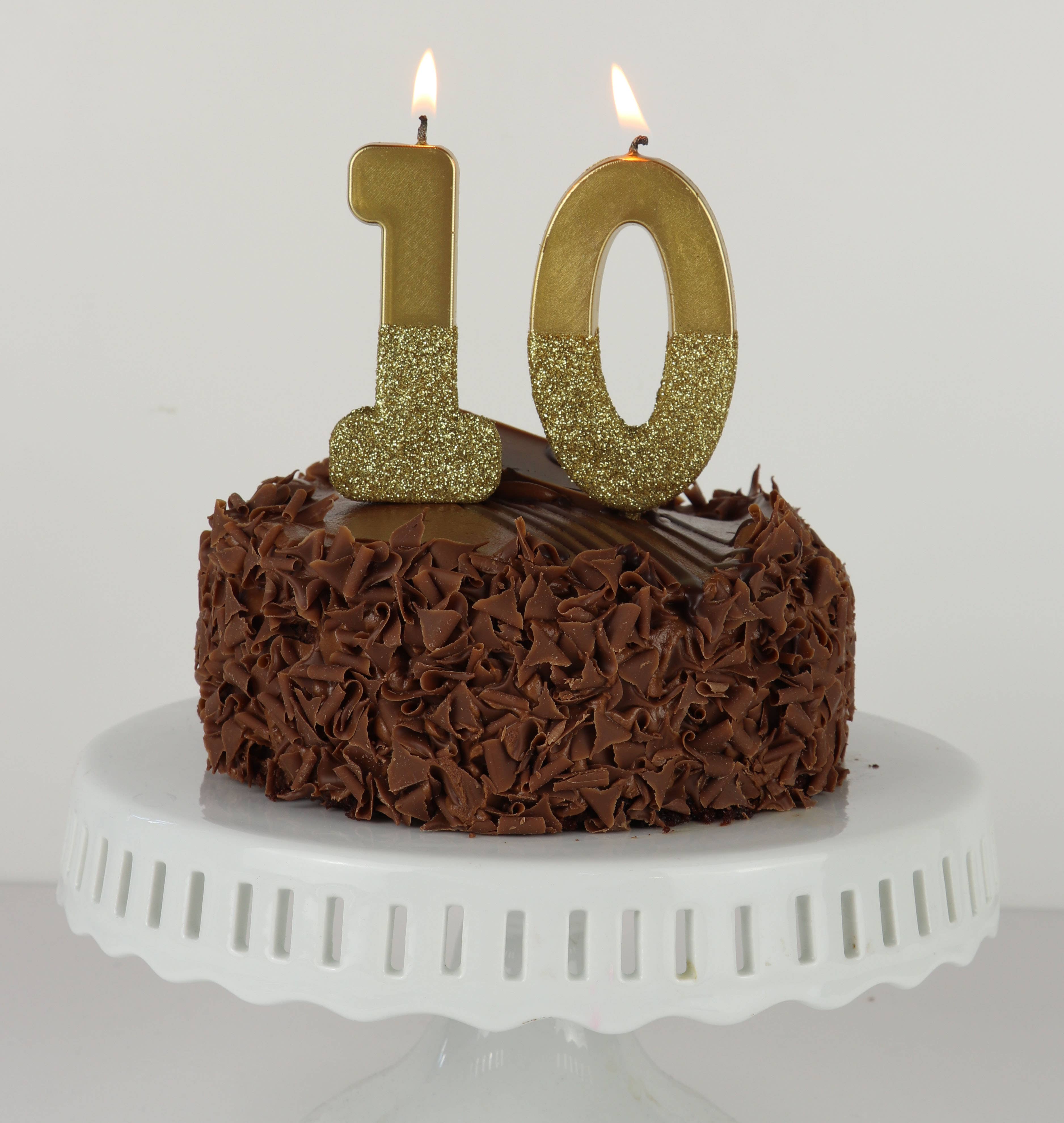 Talking Tables USA - Vente Bougies pour gâteau - Bougies à chiffres d'anniversaire à paillettes dorées | 0-9 | Unique |11