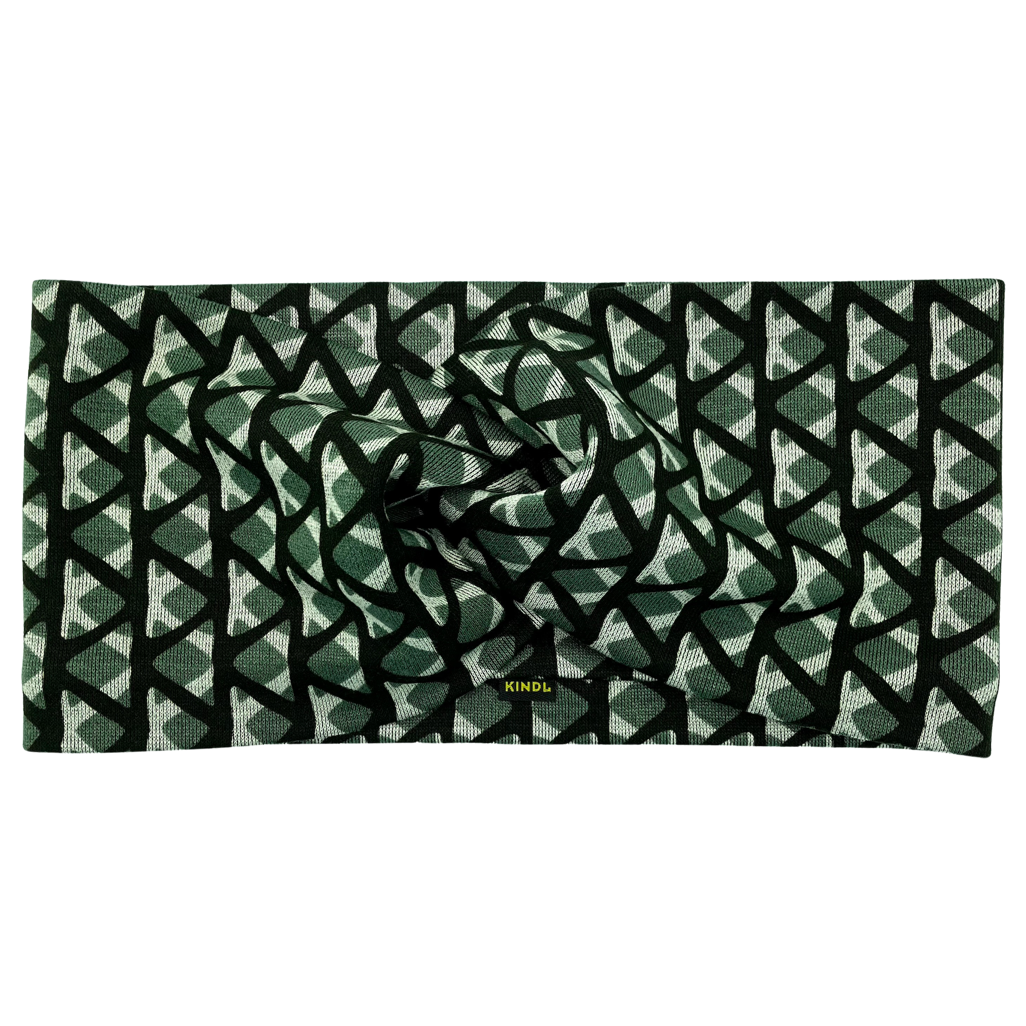 KINDL wien - Wholesale Earwarmers/Ear Muffs - Women's - Twist Headband Green Graphic Ponte Jersey - Made in EU1