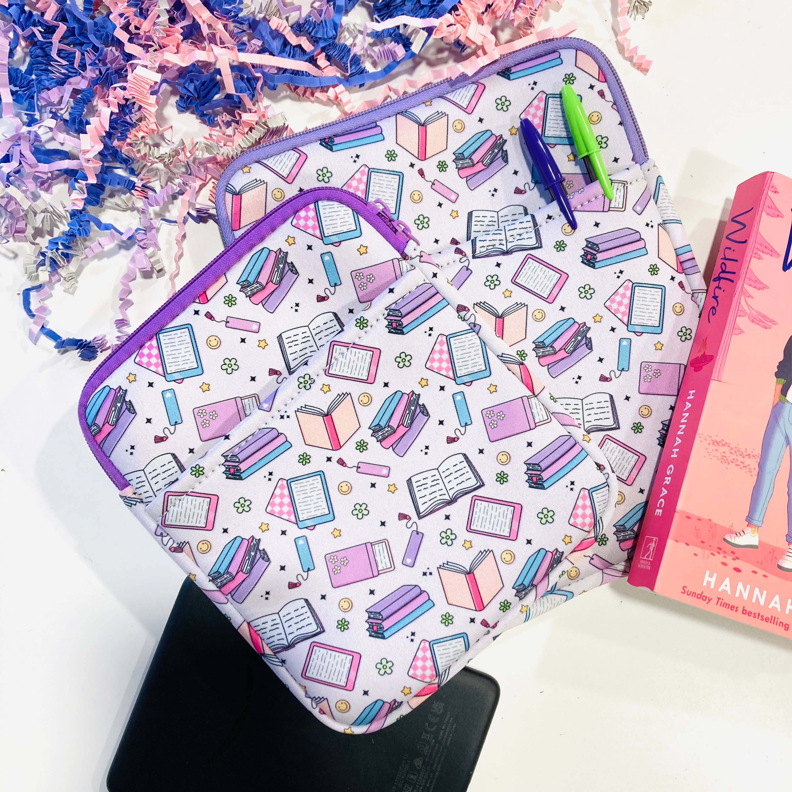 Chapter & Ink - Wholesale Book Cover - Pastel bookish Kindle E-Reader Book Sleeve 2