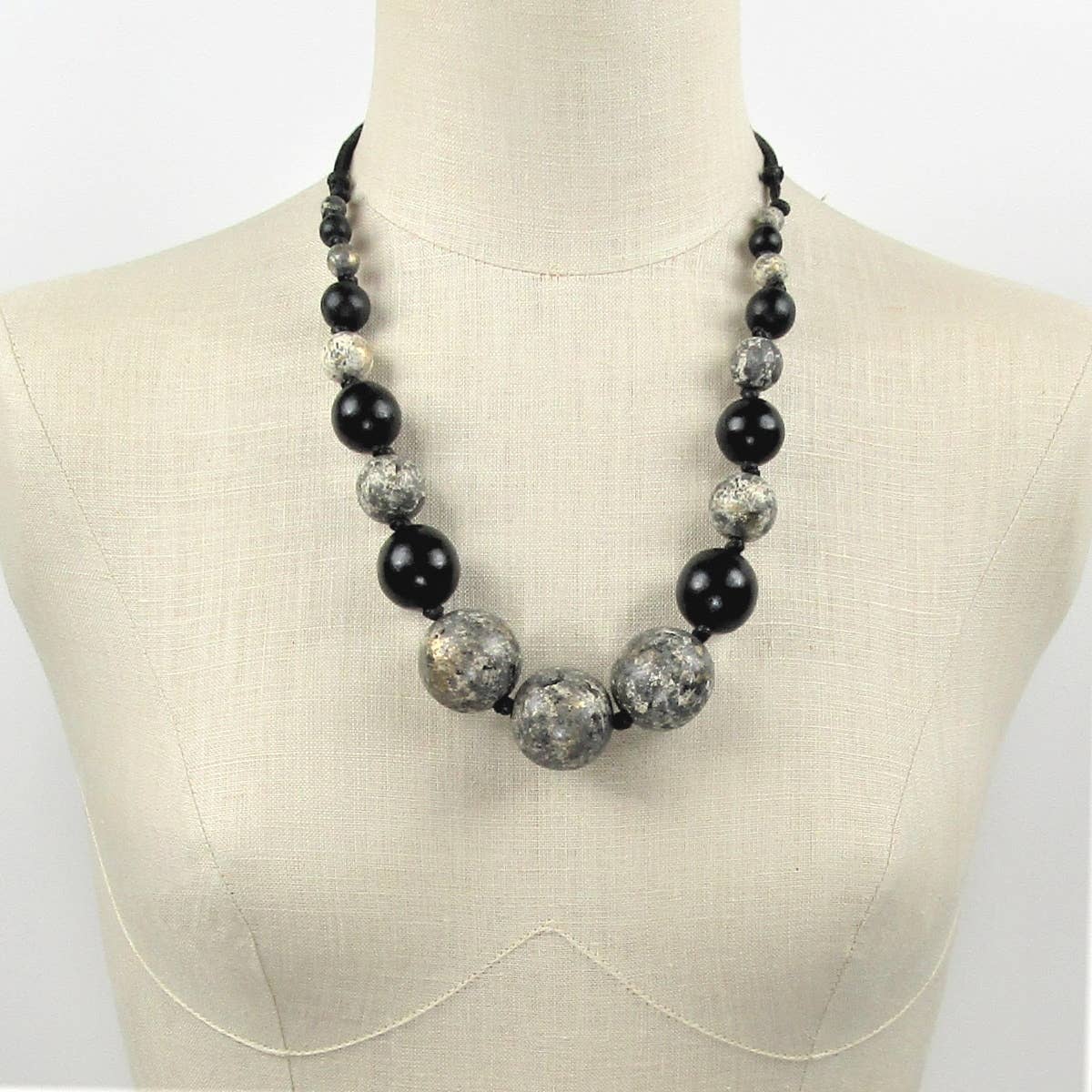 Katie and Company - Wholesale Beaded/Pearl Necklace - Milana Necklace - Black1