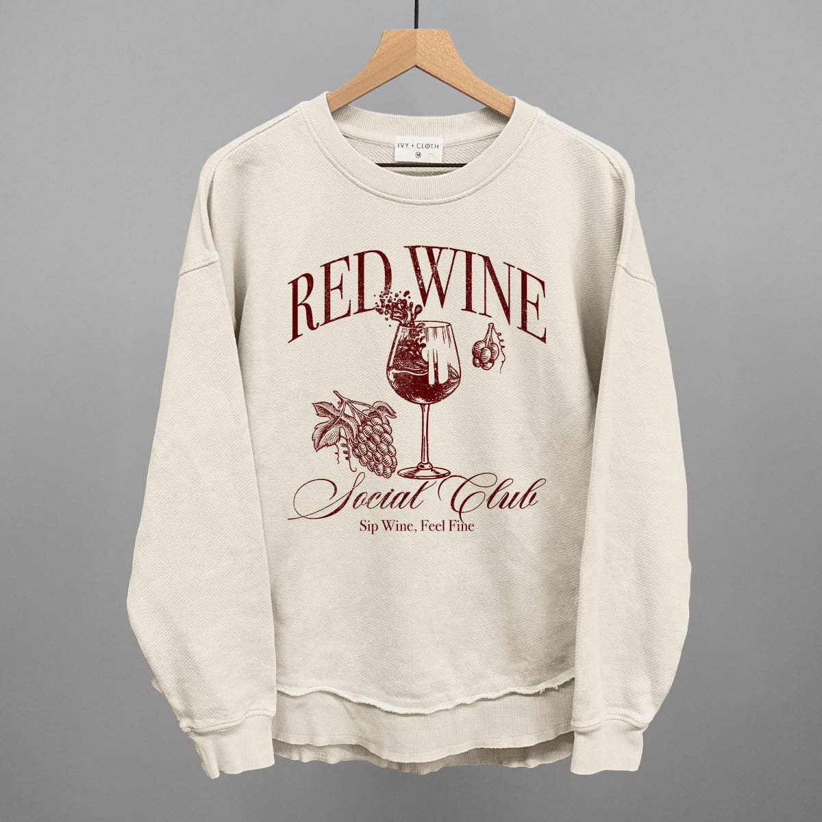 Ivy + Cloth - Vente Sweat-shirt à imprimés – femme - Club social du vin rouge5