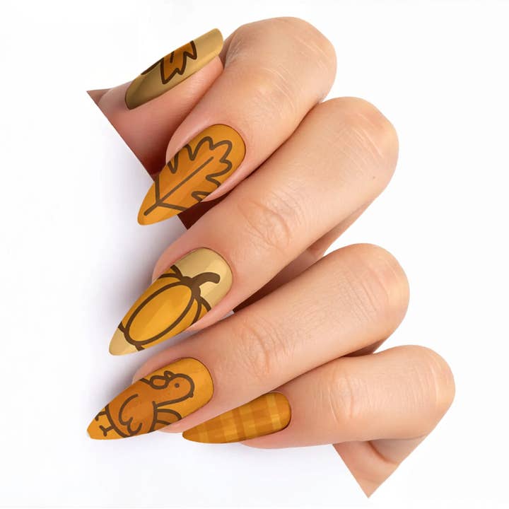 FYNE BODY - Wholesale Press-on/fake nails - Turkey Time Tan Thanksgiving Press-On Nails54