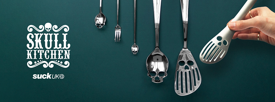 SUCK UK Ltd - USA - Wholesale Kitchen Spoon - Skull Bar Spoon - Long-handled cocktail/desert spoon.5