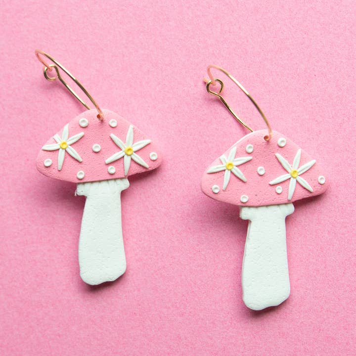 Daisy Mushroom Earrings for wholesale by The Chasm Co