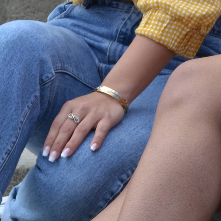 Camilla Limón - Wholesale Cuff Bracelet - You Are Loved Quote Dainty Stacking Engraved Cuff Bracelet9