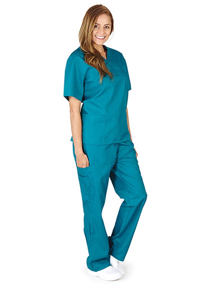 Eastern Off Price - Wholesale Healthcare Uniform - Women's - Natural Workwear Uniform Scrub Set 38751 Teal