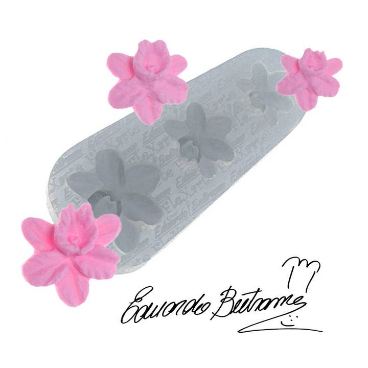Trio of mini Orchids Silicone Mold Spring Mold for wholesale by Flexarte USA