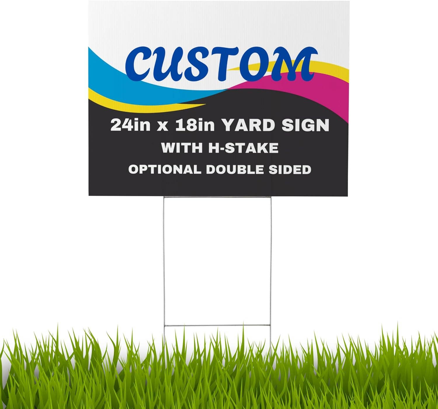 Print with Provision - Wholesale Outdoor Sign - Custom 24"x18" Outdoor Yard Sign - Single & Double Sided0